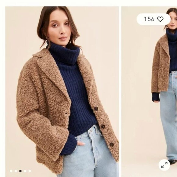 NWT Free People, ASTR the Label Willow Fuzzy Coat, Medium - Picture 2 of 16